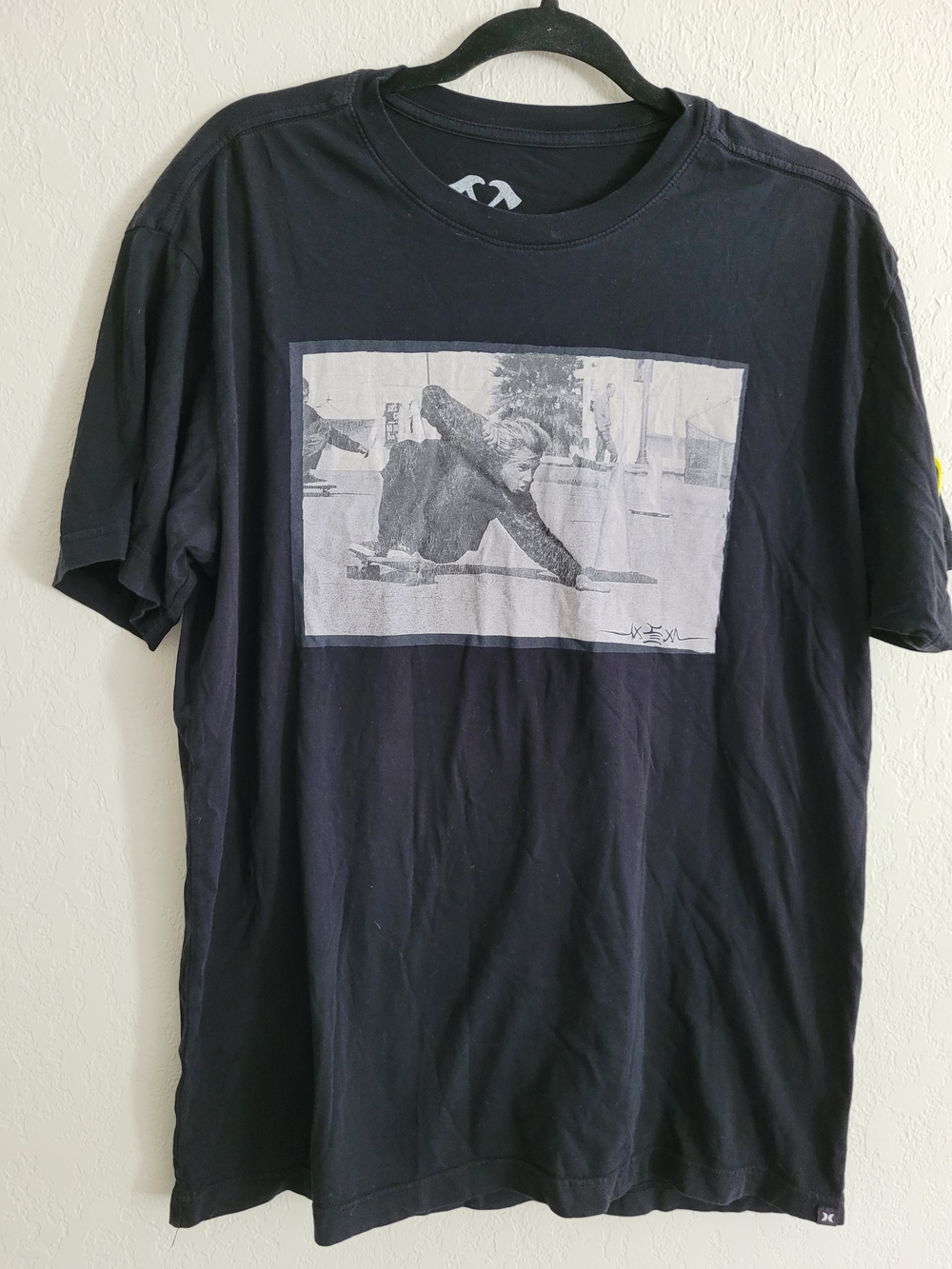 Classic Black Hurley Graphic Crewneck T-Shirt - Men
